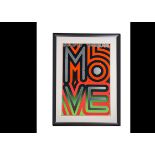 Hapshash / The Move Poster, a framed and glazed, mounted Hapshash and the Coloured Coat poster for
