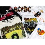 Band T-shirts / Hoodie, twelve T-shirts, one Polo Shirt and a Hoodie of various sizes with artists