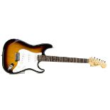 Squier Electric Guitar, Squier 'Strat' by Fender tobacco sunburst CA003061640 - very good