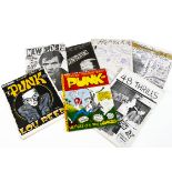 Punk Fanzines, Eight Punk Fanzines comprising six UK: 48 Thrills Issue 2 1977, New Pose Issue 2