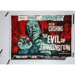 The Evil of Frankenstein (1964) UK Quad Poster, UK quad poster for the classic Hammer film