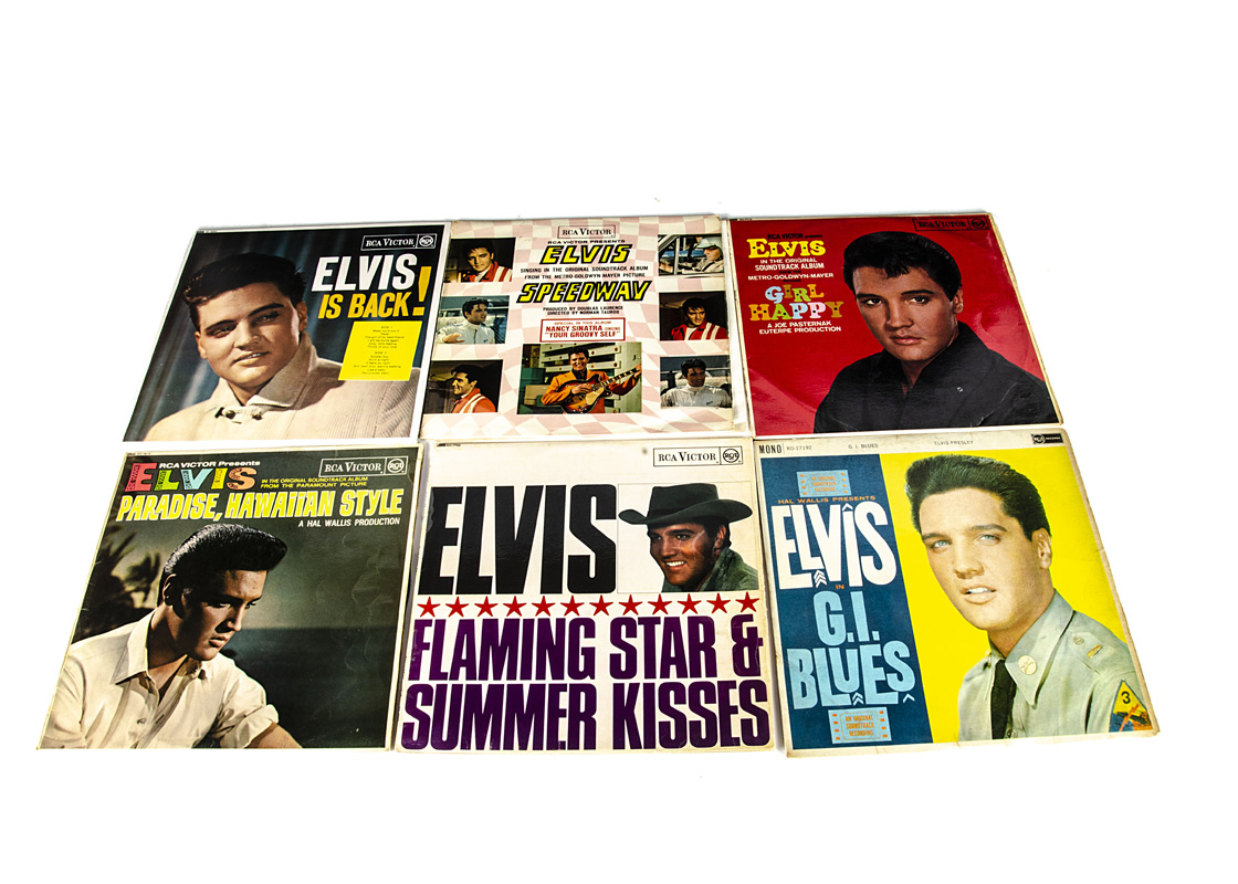 Elvis Presley LPs, approximately forty albums and a box set with titles including Girl Happy, Tickle