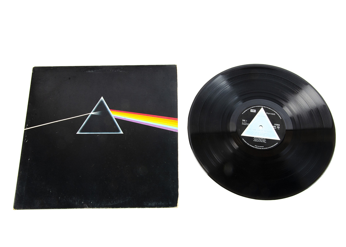 Pink Floyd LP, Dark Side of the Moon LP - UK 1973 First Press with Solid Blue Triangle Labels -