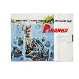Piranha (1978) UK Quad Poster, poster for this horror movie with Bob Larkin artwork, folded and in