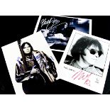 Neil Young / Signatures, three promotional photos of Neil Young, all with signatures - various sizes
