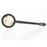 Cammeyer Banjo, a six string banjo stamped 4238 The Cammeyer Music Manufacturing Co, 3 Swallow