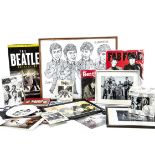 Beatles Memorabilia, large collection of Beatles items including a framed and glazed Mike Taylor