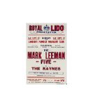 Mark Leeman Five Concert Poster, A poster for the gig at the Royal Lido, Prestatyn on September