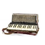 Hohner Accordion, a Hohner Regina IV accordion - 3 octave - 60 buttons - in tortoiseshell with brown