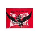 The Devil Rides Out UK Quad Poster, Seventies re-release poster for the Hammer horror starring