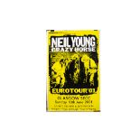 Neil Young Poster, Neil Young and Crazy Horse Euro Tour 2001 Poster - Measures 40" by 59" approx -
