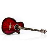 Crafter Guitar, a Crafter semi-acoustic guitar model - FX550EQ (black bowl back not wood & red burst