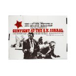 Gunfight at the O.K. Corral UK Quad Poster, 1960s reissue for this classic western - folded and in