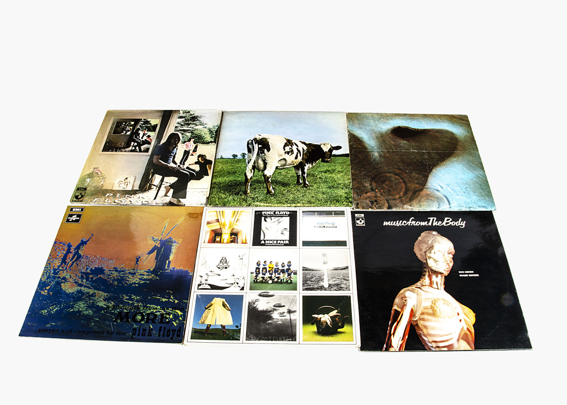 Pink Floyd LPs, Six albums comprising More (Laminated Non-Flipback Sleeve with Black tinted rear and