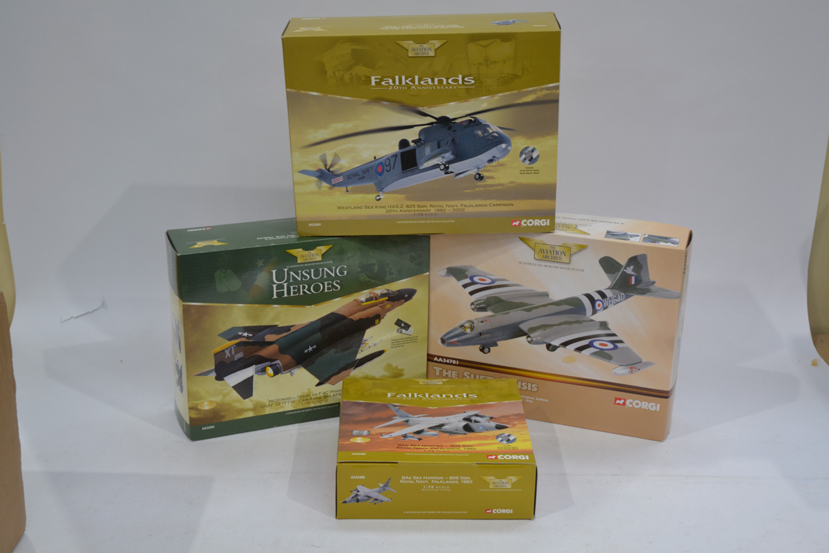 Corgi Aviation Archive 1:72 Scale Military Aircraft, four boxed limited edition examples Suez Crisis