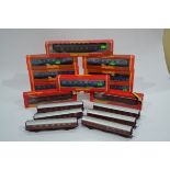 Hornby (Margate) OO Gauge LMS Coaches, maroon liveried coaches comprising R433, R434, R4095 and