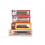 HO Gauge Lima Diesel Locomotives, four boxed examples 1630L V160 011 of the DB and 8109L 1401 of the