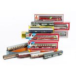 HO Gauge Swiss and German Coaching Stock, various examples in various liveries SBB, DSG, DB, DSB and