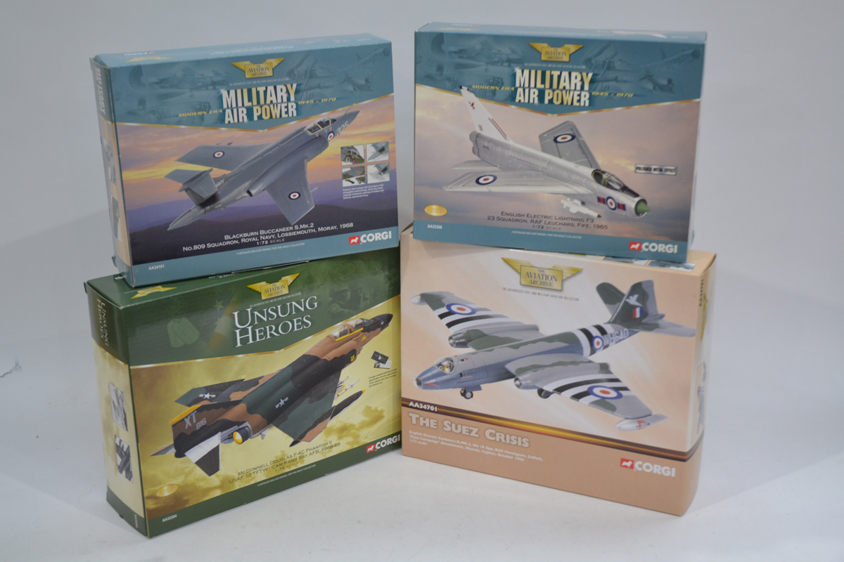 Corgi Aviation Archive 1:72 Scale Military Aircraft, four boxed limited edition examples Suez Crisis