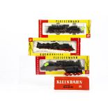 HO Gauge Fleischmann and Kleinbahn German and Austrian Steam Locomotives and Tenders, four boxed