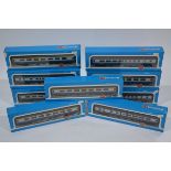 Airfix Inter City Coaches, a boxed rake of BR blue/grey coaches 54201-8 MK II 1st Class (5) and