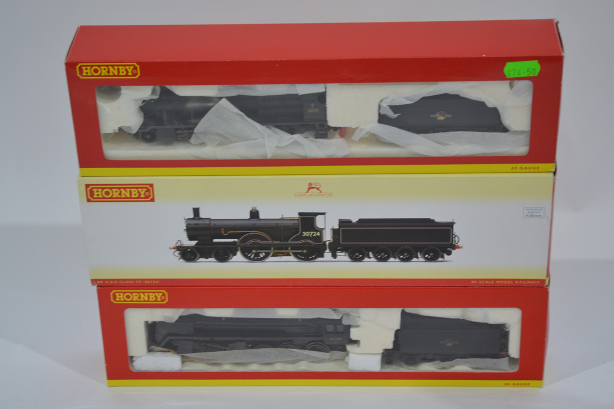 Hornby (China) OO Gauge Steam Locomotives and Tenders, a boxed trio of BR locomotives, R2465 Class