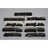 OO Gauge Unboxed BR Steam Locomotives and Tenders, all in BR green livery by various