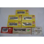 Unmade 00 Gauge Coaching Stock and other kits, including 5 Ratio plastic MR coach kits (two 710, one