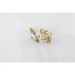 Two 9ct gold certificated beryl dress rings, including a heliodor white topaz cluster ring, ring