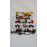 A collection of unboxed and unchecked Lego City, including Monster Truck Transporter 60027 with full