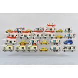 A collection of unboxed and unchecked Lego City, including seven x Campervan 60057 with five sets of