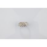 A certificated 9ct gold diamond set gentleman's dress ring, the twenty one brilliant cuts in
