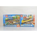Two boxed Lego City models, including Cargo Train 60052 opened with polybags 1-8 sealed and manual