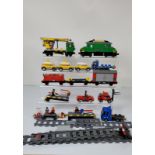 A collection of unboxed and unchecked Lego City, including Cargo Train Deluxe 7898 with some