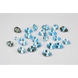 A collection of pear cut loose topaz, blue in colour, 149ct