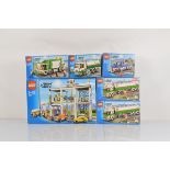 Six boxed Lego City models, including City Garage 4207 opened with manual and unchecked, Tank
