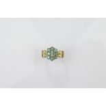 A certificated 9ct gold Russian alexandrite dress ring, of tablet design with central panel of ten