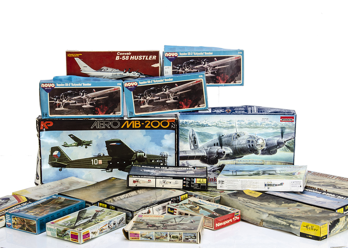 1:72 Aircraft Kits, by various makers including Airfix 04011-2, Matchbox PK-1 (2), PK-35, PK-25,