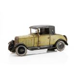 A Jouets Citroën C6 Faux Cabriolet, 1/10 scale tinplate clockwork model, olive green body, black