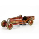 A Large Tipp & Co Tinplate Clockwork Alfa Romeo Racing Car, red body, black lining, RN7, detailed