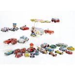 Tinplate Cars and Commercials and Other Vehicles, by various makers including Takatoku Toys, Yone,