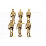 Vintage Star Wars Luke Bespin Action Figures, seven examples, two differing sculpts, five with brown