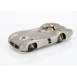 A 1950s JNF Tinplate Battery-Operated Mercedes Silver Arrow Racing Car, pale metallic lilac body,