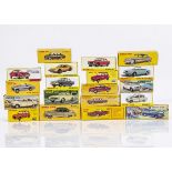Atlas Edition French Dinky Toy Cars, including 24c Citroën DS19, 518 Renault 4L, 552 Chevrolet