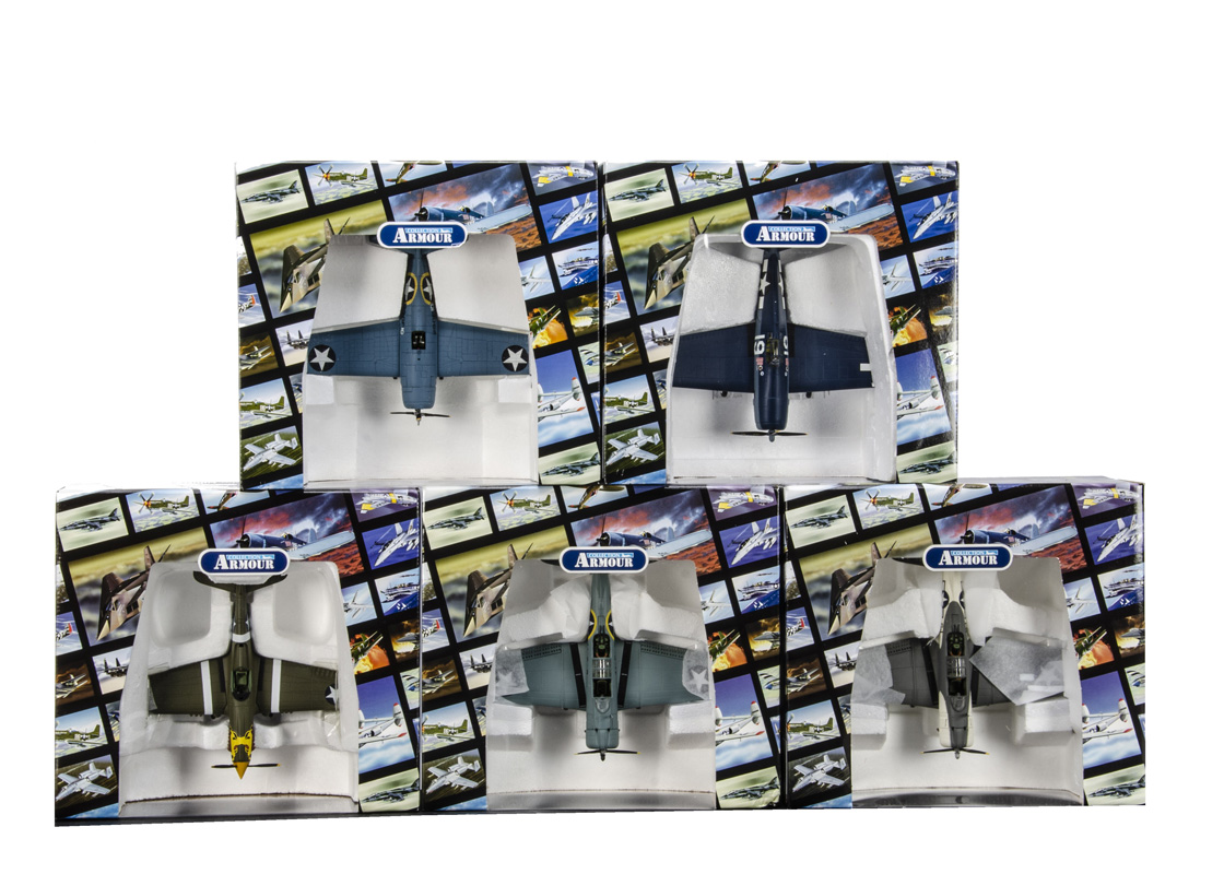 Franklin Mint Armour Collection WWII American Aircraft, five boxed 1:48 scale models F6F Hellcat