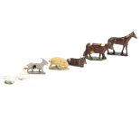 A lot of 00 Gauge farm animals by Charbens including pigs (25), lying (25+) and standing (32)