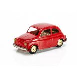 An Ingap (Italy) Plastic Friction Drive Fiat 500, painted red plastic body, detailed tinprinted