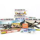 Aircraft Kits, Monogram 1:48 Black Widow P-61, Devastator TBD-1 (2), B-25H Mitchell, Esci Henschel