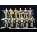 Vintage Star Wars C-3PO Action Figures, twelve examples, seven fixed limbs, five removable limbs,