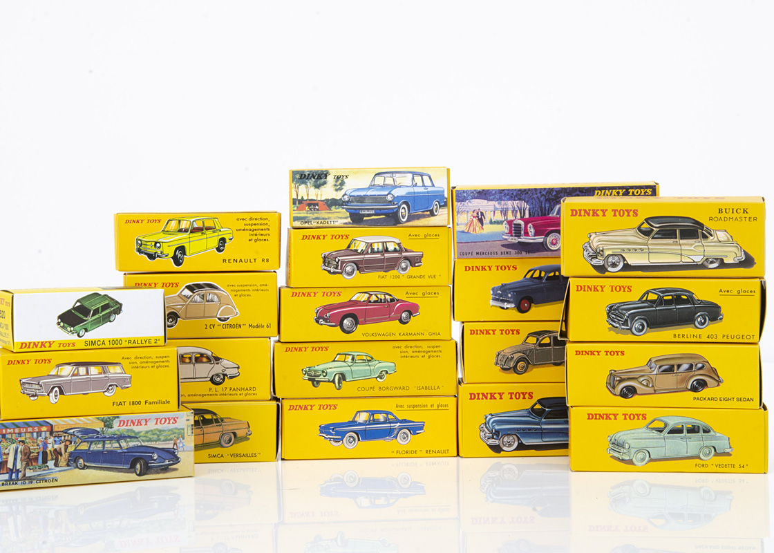 Atlas Edition French Dinky Toy Cars, including 24v Buick Roadmaster, 24x Ford Vedette 54, 24z